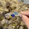 6ctw Pear Cut Tanzanite Blue and Aquamarine Bypass Bangle