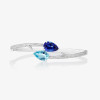 6ctw Pear Cut Tanzanite Blue and Aquamarine Bypass Bangle