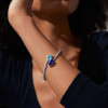 6ctw Pear Cut Tanzanite Blue and Aquamarine Bypass Bangle