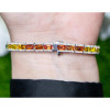 12ctw Emerald Cut Multicolor Sapphire Tennis Rainbow Bracelet