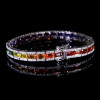 12ctw Emerald Cut Multicolor Sapphire Tennis Rainbow Bracelet