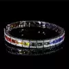 12ctw Emerald Cut Multicolor Sapphire Tennis Rainbow Bracelet