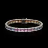 12ctw Emerald Cut Multicolor Sapphire Tennis Rainbow Bracelet