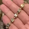 15ctw Bezel-Set Emerald Cut Tennis Bracelet