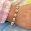 15ctw Bezel-Set Emerald Cut Tennis Bracelet