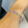9ctw Oval Cut Multicolor Sapphire Rainbow Bangle