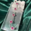 8ctw Ruby Elegant Clover Statement Bracelet