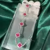 8ctw Ruby Elegant Clover Statement Bracelet