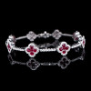 8ctw Ruby Elegant Clover Statement Bracelet