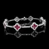 8ctw Ruby Elegant Clover Statement Bracelet