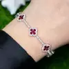 8ctw Ruby Elegant Clover Statement Bracelet