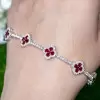 8ctw Ruby Elegant Clover Statement Bracelet