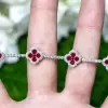 8ctw Ruby Elegant Clover Statement Bracelet