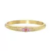 Flush Set White and Pink Sapphire Clustered Bangle