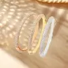 7ctw Four-Row White Sapphire Allover Paved Stackable Bangle