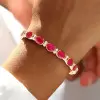 26ctw Oval Cut Ruby Vintage Statement Bracelet
