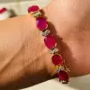 26ctw Oval Cut Ruby Vintage Statement Bracelet