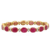 26ctw Oval Cut Ruby Vintage Statement Bracelet