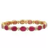26ctw Oval Cut Ruby Vintage Statement Bracelet