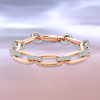 4.9ctw White Sapphire Paved Link Chain Statement Bracelet