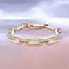 4.9ctw White Sapphire Paved Link Chain Statement Bracelet
