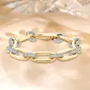 4.9ctw White Sapphire Paved Link Chain Statement Bracelet
