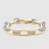 4.9ctw White Sapphire Paved Link Chain Statement Bracelet