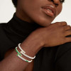 5.5ctw Multi-cut Emerald and White Sapphire Bypass Bangle