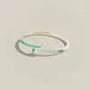 5.5ctw Multi-cut Emerald and White Sapphire Bypass Bangle