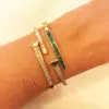 5.5ctw Multi-cut Emerald and White Sapphire Bypass Bangle