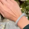 22ctw White Sapphire Allover Paved Square Bangle