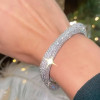22ctw White Sapphire Allover Paved Square Bangle