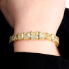 50ctw Princess Cut Gradient Size Yellow Sapphire Bracelet