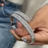 7.5ctw Gradient Size Oval and Round Cut Bypass Bangle