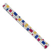 50ctw Multicolor Sapphire Four Row Statement Bracelet