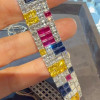 50ctw Multicolor Sapphire Four Row Statement Bracelet