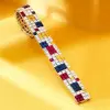 50ctw Multicolor Sapphire Four Row Statement Bracelet