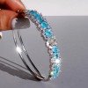 20ctw Multi-cut Blue Paraiba Clustered Leaves Bangle