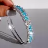 20ctw Multi-cut Blue Paraiba Clustered Leaves Bangle