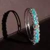 20ctw Multi-cut Blue Paraiba Clustered Leaves Bangle