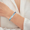 8ctw Gradient Blue and White Sapphire Bypass Bangle