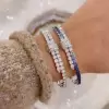8ctw Gradient Blue and White Sapphire Bypass Bangle
