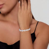 30ctw Multi-cut White Sapphire Halo Statement Bracelet