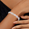 30ctw Multi-cut White Sapphire Halo Statement Bracelet