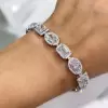 30ctw Multi-cut White Sapphire Halo Statement Bracelet