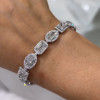 30ctw Multi-cut White Sapphire Halo Statement Bracelet