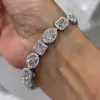 30ctw Multi-cut White Sapphire Halo Statement Bracelet