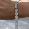 30ctw Multi-cut White Sapphire Halo Statement Bracelet
