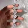 28ctw Round Cut Clover Statement Bracelet