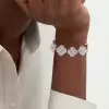 28ctw Round Cut Clover Statement Bracelet
